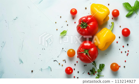 Assortment of Fresh Vegetables, Top View Assortment of Fresh Vegetables, Top View 113214927
