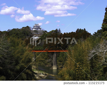 早春時節，從夷隅川眺望大瀧城 113215173