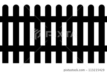 wooden fence - black and white silhouette illustration - seamless repeatable pattern wooden fence - black and white silhouette illustration - seamless repeatable pattern 113215429