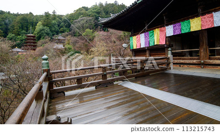 大和國長谷寺，國寶，從奈良縣大殿的舞台上看到的五層寶塔 113215743