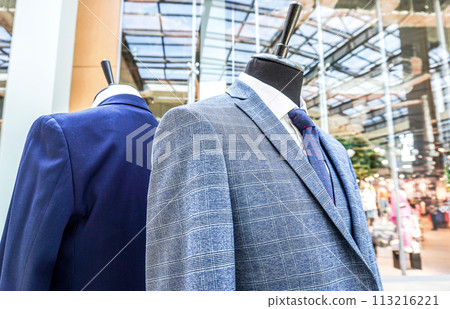 Male mannequins dressed in elegant suits Male mannequins dressed in elegant suits 113216221