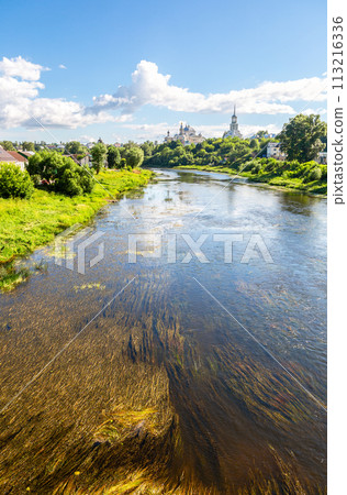 Borisoglebsky monastery on the bank of the Tvertsa river in Torzhok Borisoglebsky monastery on the bank of the Tvertsa river in Torzhok 113216336