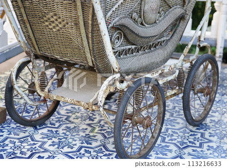 old baby carriage old baby carriage 113216633