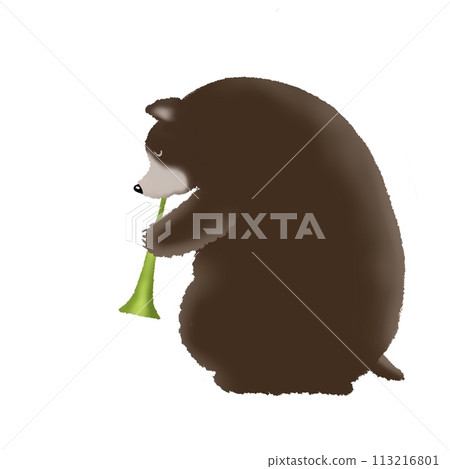 一隻熊吹單簧管的插圖 113216801