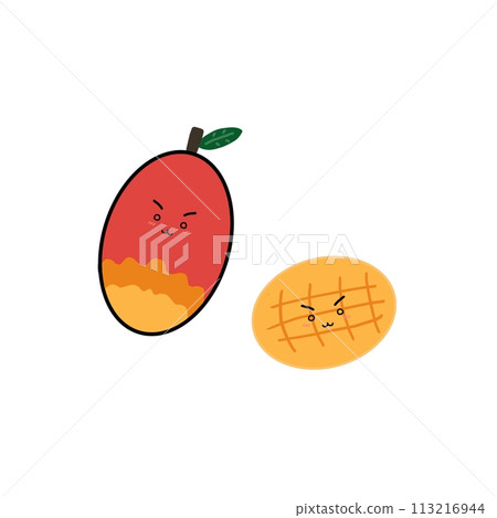 簡單可愛的芒果插畫 113216944