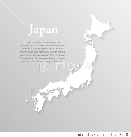 Minimal white map Japan, template Asia country Minimal white map Japan, template Asia country 113217328