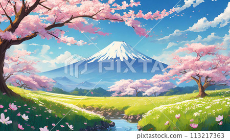 Mt. Fuji (spring) Mt. Fuji (spring) 113217363