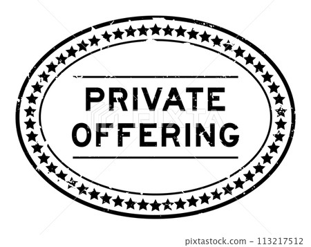 Grunge black private offering word oval seal stamp on white background 113217512