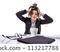 Stressed business woman pulling her hair 113217788