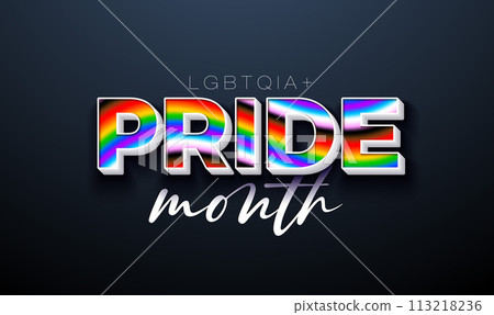 LGBTQ Pride Month Illustration with Liquid Rainbow Background on 3d Text Label. Love is Love Human Rights or Diversity Concept. Vector LGBT Event Banner Design for Postcard, Banner, Greeting Card LGBTQ Pride Month Illustration with Liquid Rainbow Background on 3d Text Label. Love is Love Human Rights or Diversity Concept. Vector LGBT Event Banner Design for Postcard, Banner, Greeting Card 113218236