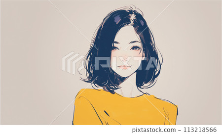 beautiful woman looking front 113218566