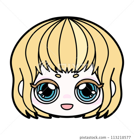 Big-eyed girl character anime style face illustration Big-eyed girl character anime style face illustration 113218577