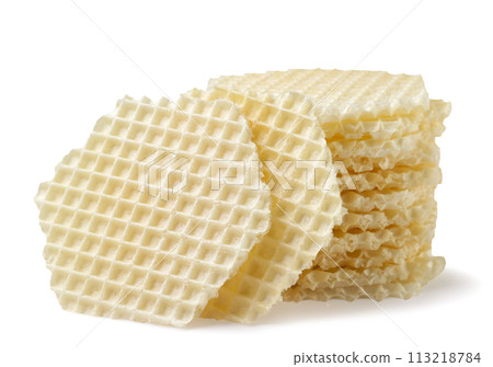 Hexagonal cake wafers on a white background. Isolated Hexagonal cake wafers on a white background. Isolated 113218784