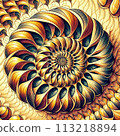 Sunflower Golden Ratio Fibonacci Sequence Color Illustration 113218894