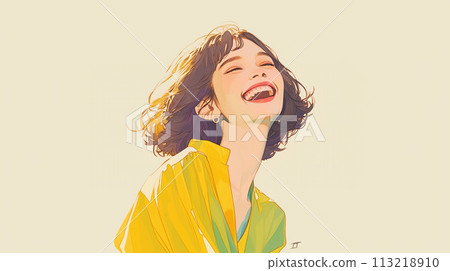 開朗的女人,笑容燦爛 開朗的女人,笑容燦爛 113218910