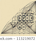 Golden ratio Fibonacci sequence abstract illustration 113219072
