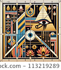 egypt color design abstract illustration 113219289