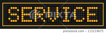 Orange color led banner in word service on black background 113219675