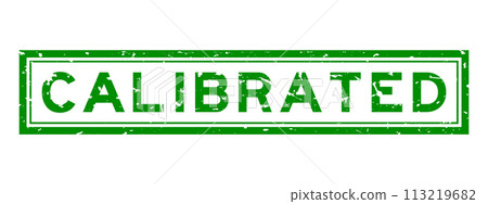 Grunge green calibrated word square rubber seal stamp on white background Grunge green calibrated word square rubber seal stamp on white background 113219682