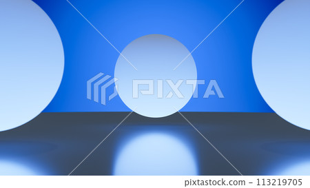 漂浮玻璃球和玻璃地板CG背景素材 漂浮玻璃球和玻璃地板CG背景素材 113219705