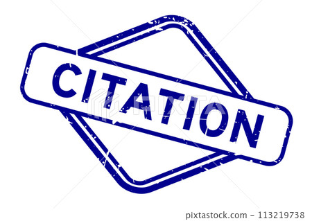 Grunge blue citation word rubber seal stamp on white background Grunge blue citation word rubber seal stamp on white background 113219738