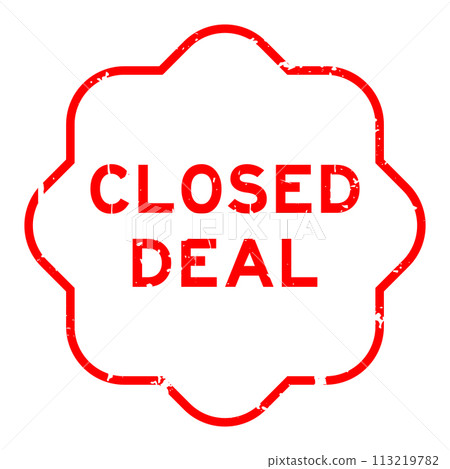 Grunge red closed deal word rubber seal stamp on white background 113219782