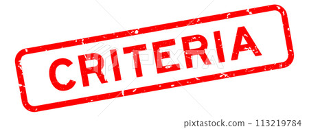 Grunge red criteria word square rubber seal stamp on white background 113219784