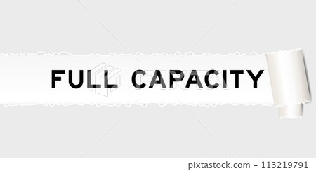 Ripped gray paper background that have word full capacity under torn part 113219791