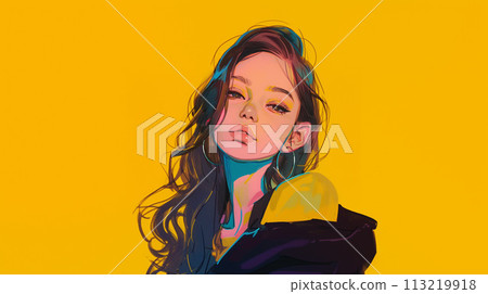 時尚女性肖像 113219918