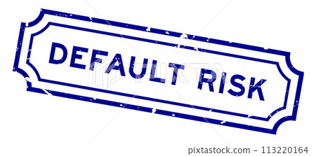 Grunge blue default risk word rubber seal stamp on white background 113220164