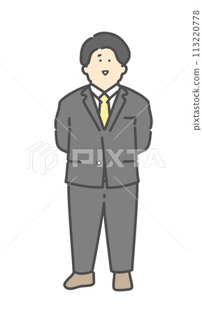 Full body illustration of a man wearing a suit Full body illustration of a man wearing a suit 113220778