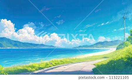 海邊路的懷舊景色_2 113221105