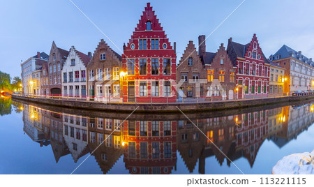 Bruges canal at twilight, Belgium 113221115
