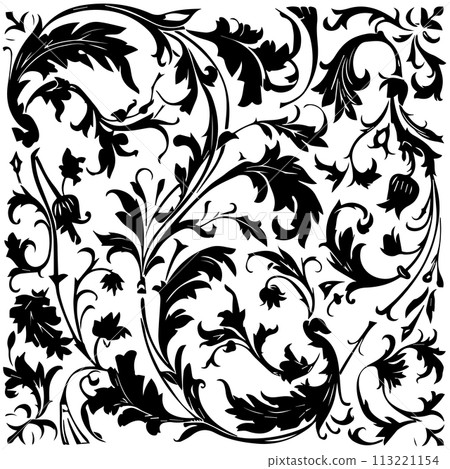Elegant decorative elements in the Art Nouveau style 113221154