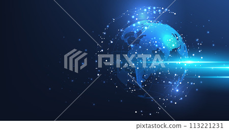 Global network technology background. 113221231