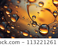 Abstract drops, water splash on orange background 113221261