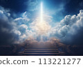 Stairs in sky to Heaven. Concept of Religion  113221277