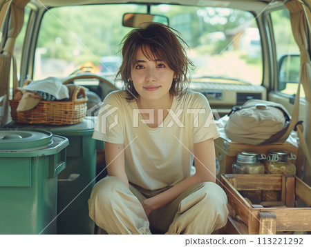 A woman going on a trip 113221292