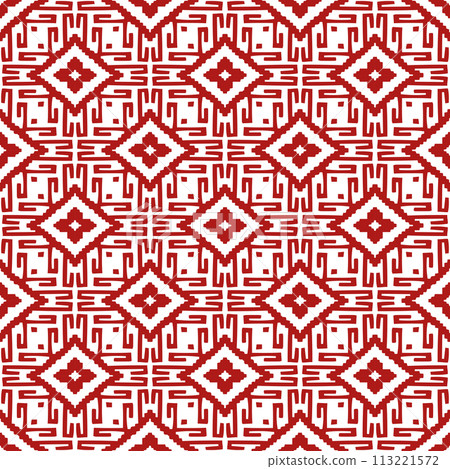 red ethnic kazakh carpet seamless pattern, hand drawn red ethnic kazakh carpet seamless pattern, hand drawn 113221572