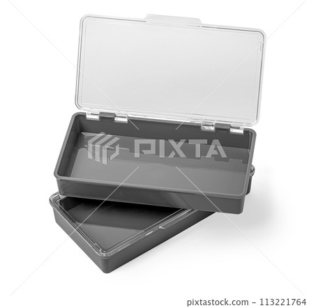 Empty reusable plastic box Empty reusable plastic box 113221764