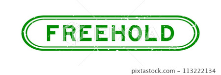 Grunge green freehold word rubber seal stamp on white background 113222134