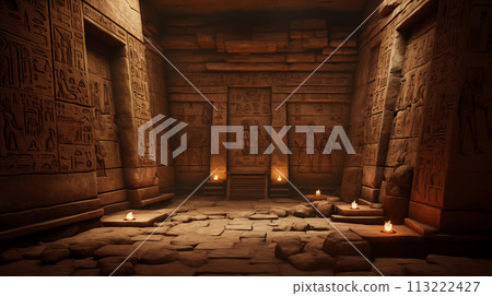 Interior of dark tomb in Egypt 113222427