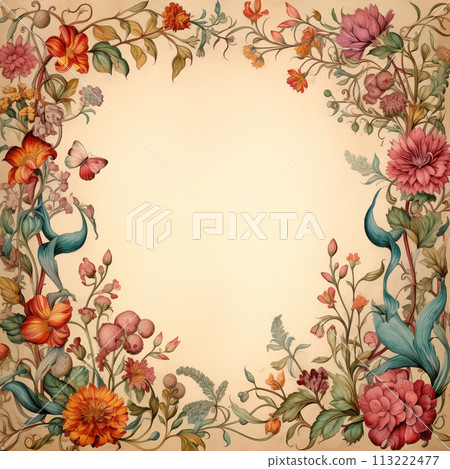 Vintage style frame and border 113222477