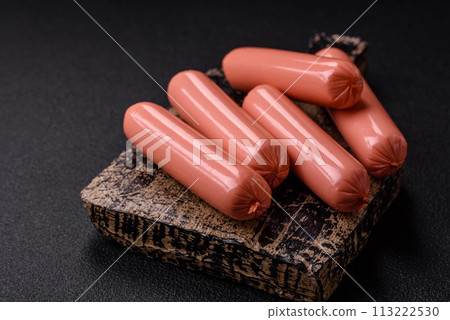 Delicious fresh vegetarian sausage or sausage made from vegetable protein tofu or seitan Delicious fresh vegetarian sausage or sausage made from vegetable protein tofu or seitan 113222530