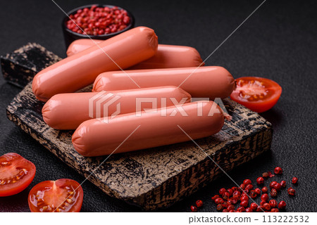 Delicious fresh vegetarian sausage or sausage made from vegetable protein tofu or seitan Delicious fresh vegetarian sausage or sausage made from vegetable protein tofu or seitan 113222532