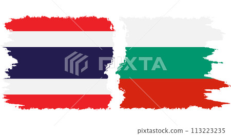 Bulgaria and Thailand grunge flags connection vector Bulgaria and Thailand grunge flags connection vector 113223235
