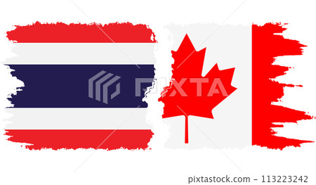 Canada and Thailand grunge flags connection vector 113223242