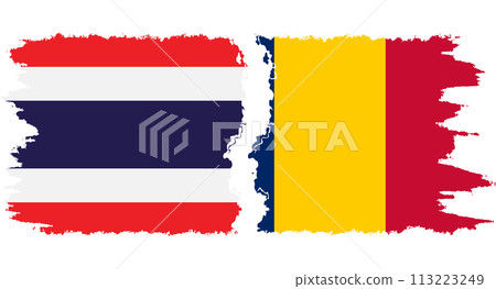 Chad and Thailand grunge flags connection vector Chad and Thailand grunge flags connection vector 113223249