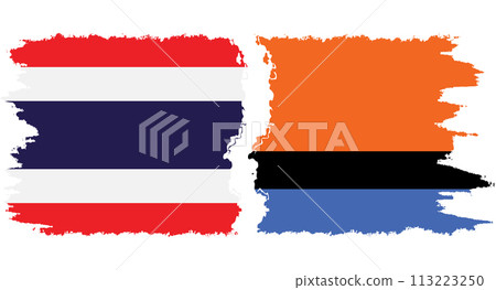 Chagos and Thailand grunge flags connection vector 113223250