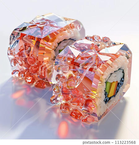 sushi crystal on white background 113223568